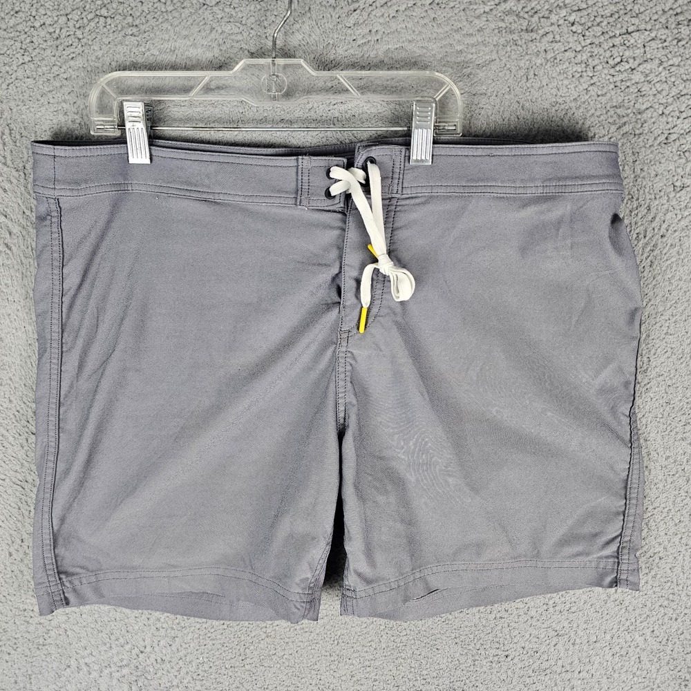 Oliver's Apparel Swim Trunks Men's 36‎ Gray Solid Summer Beachwear Drawstring